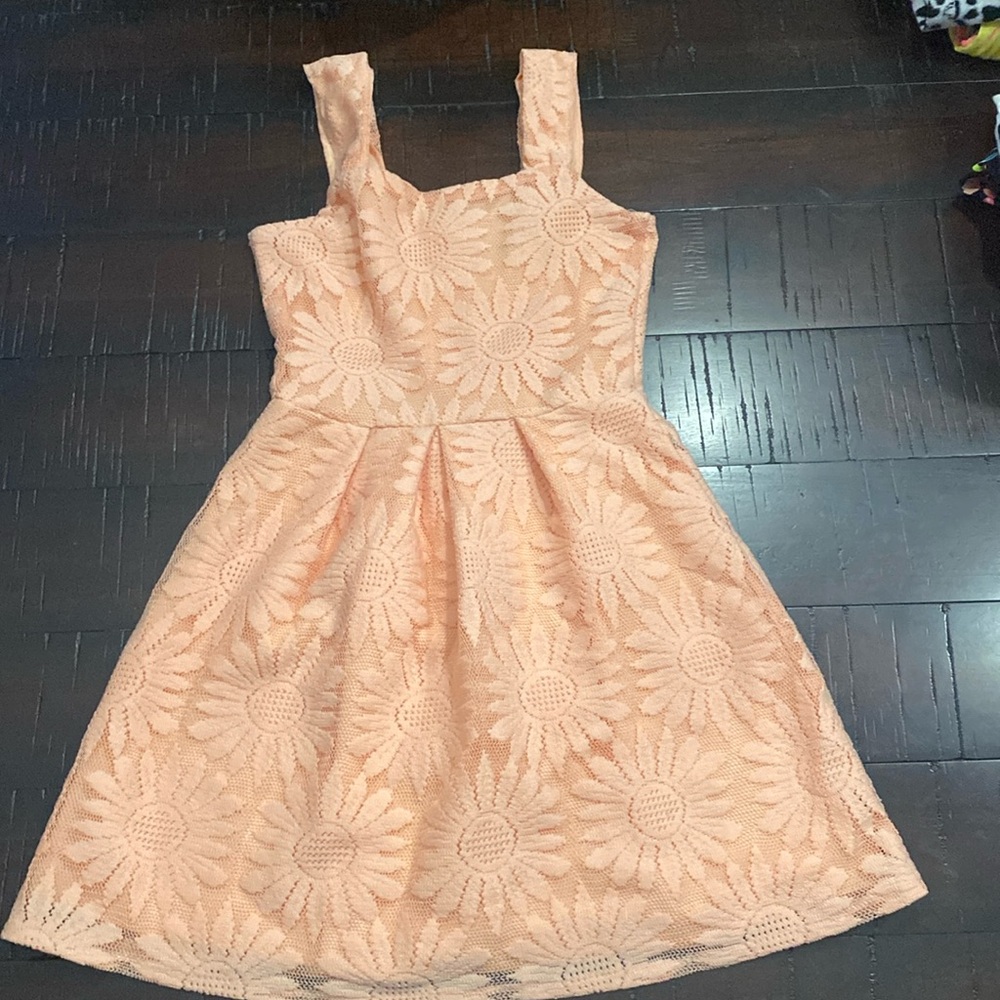 Girls sunflower sundress creamsicle color size 8